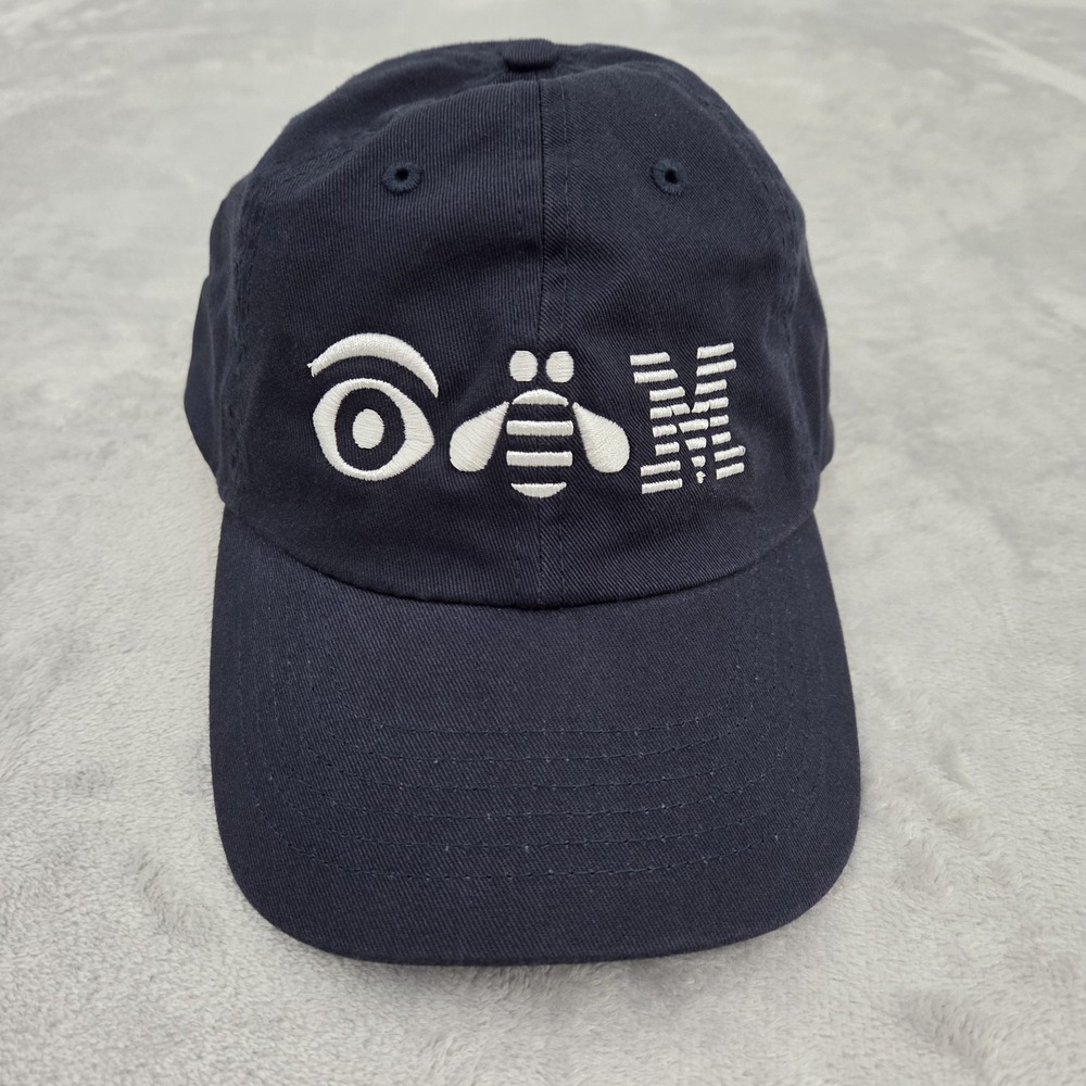 IBM Eye Bee M Blue Adjustable Strapback Dad Style Hat Cap Tech 100% Cotton NWOT